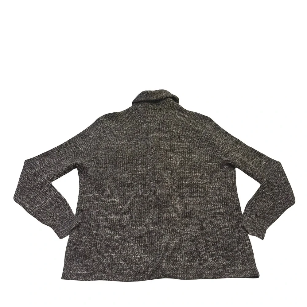 Polo Ralph Lauren Mens XL Charcoal Gray Marled Cotton Shawl Collar Cardigan